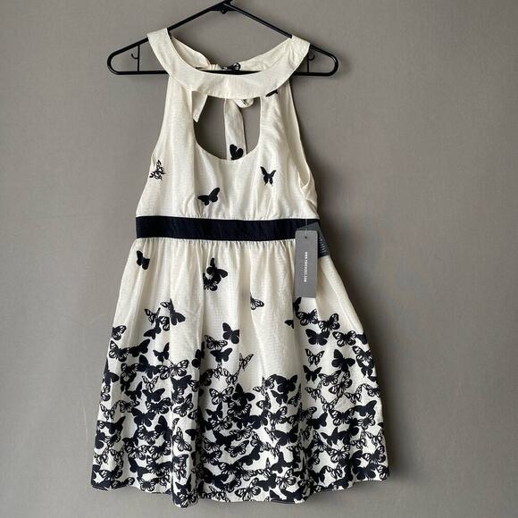 Forever 21 sz 4 black white butterfly mini dress‎ MSRP $33 - Picture 1 of 8
